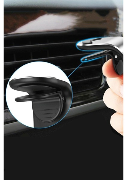 Audi Volvo Jeep Bmw Uyumlu Oto Araba Mıknatıslı Telefon Tutucu Klima Izgara Araç Içi Tutacağı Siyah
