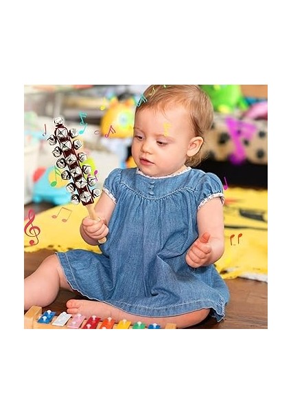 El Çanları, Jingle Bells Oyuncak, Glockeninstrumente Handglocke Schlittenglocken Jingler Bell Stick, Erken Eğitim Için Noel Bells Ahşap El Schlittenglocken, Çocuklar modelleri
