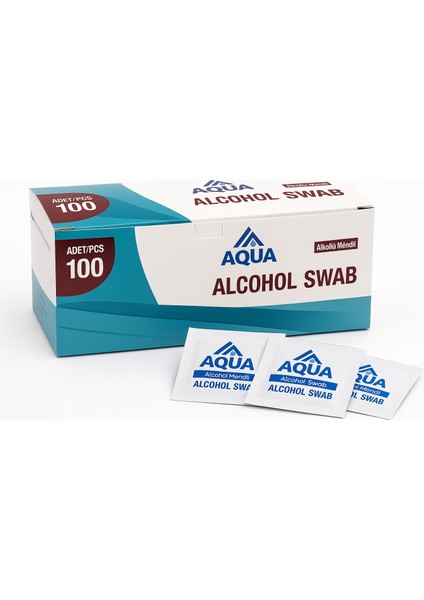 Alkollü Mendil Swab %70 Ethyl Alcohol Içerikli 100'LÜ Kutu