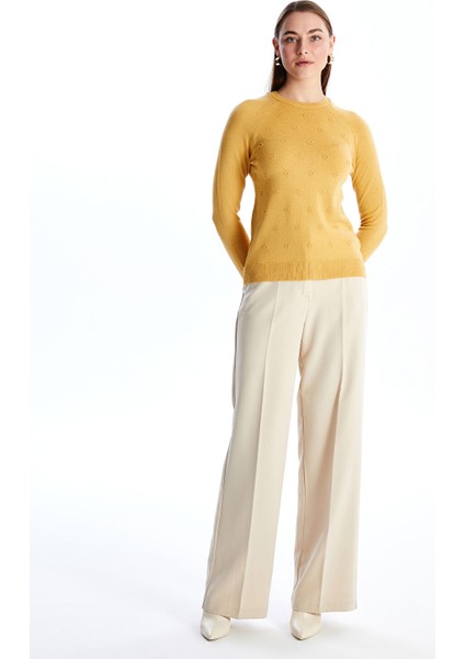 Yeni Sezon Bisiklet Yaka Çiçekli Kadın Triko Kazak modelleri