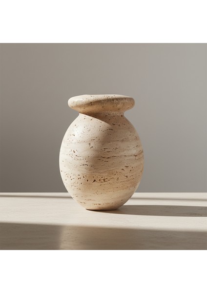 Doğal Traverten Mermerden El Yapımı Saksı – Dekoratif Vazo ve Ev Aksesuarı fiyatları