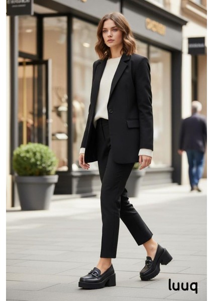 Lofin Toka Detaylı Kadın Loafer Ayakkabı