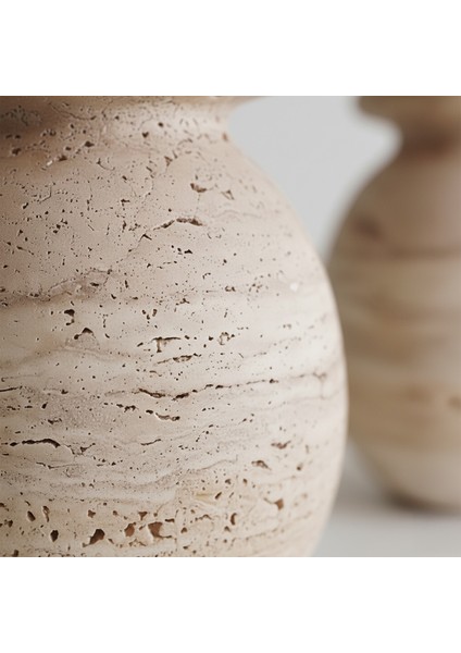 Doğal Traverten Mermerden El Yapımı Saksı – Dekoratif Vazo ve Ev Aksesuarı modelleri