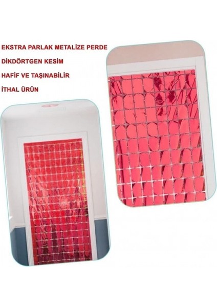 Ekstra Metalize Kırmızı Disko Kapı Perdesi fiyatları