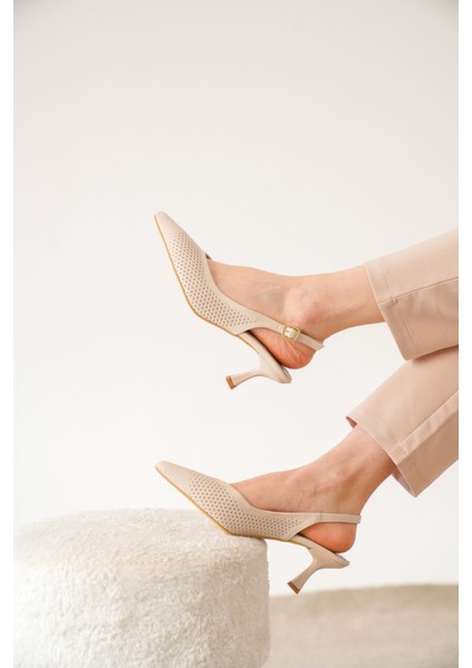 Lassie Arkası Açık Lazer Delikli Kadın Topuklu Ayakkabı indirimleri