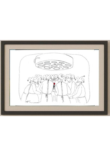 Ali Divandari 29X21CM Orijinal Karikatür Tablo