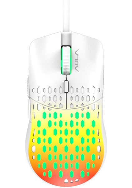 Aula S11 Pro 3600DPI Rgb Optik Gaming Mouse, Turuncu