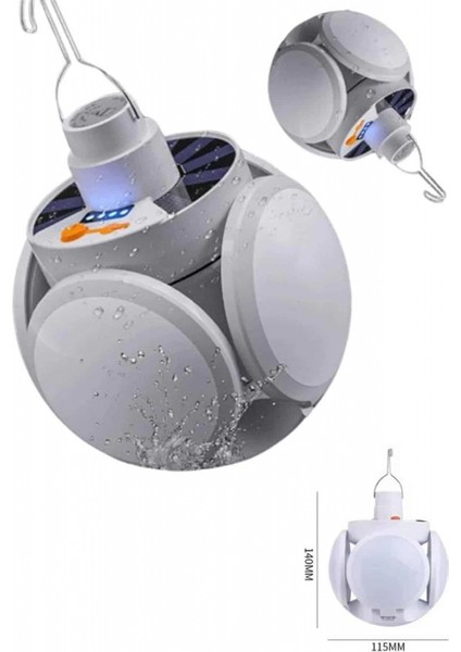 Katlanabilir Askılı Kamp Lambası 5 Kanatlı Pratik Güneş Enerjili indirimleri