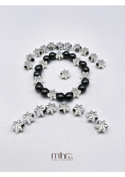 Metal Boncuk Arası – Gümüş Renkli - 20 Adet | Tesbih ve Doğal Taş Bileklik Yapımı Için Uyumlu