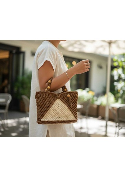 Üçgen Model Makrome Tığ Işi El Örgüsü Çanta fırsatları