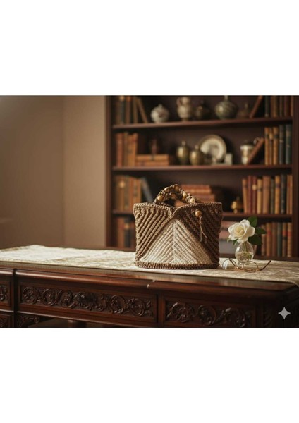 Üçgen Model Makrome Tığ Işi El Örgüsü Çanta indirimleri