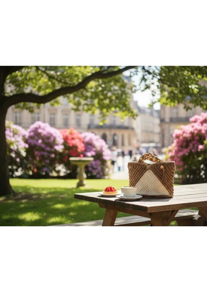 Üçgen Model Makrome Tığ Işi El Örgüsü Çanta