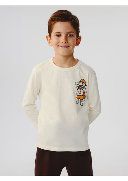 Yeni Sezon Dinozor Baskılı Erkek Çocuk Tişört