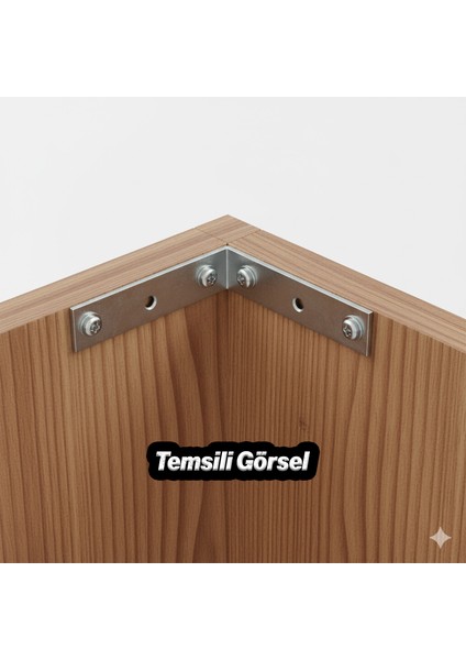 Mobilya Dolap Duvar Sabitleme 50 Adet Metal Köşebent 60X60X15 mm Bağlantı Aparatı L Demiri Gönye fırsatları