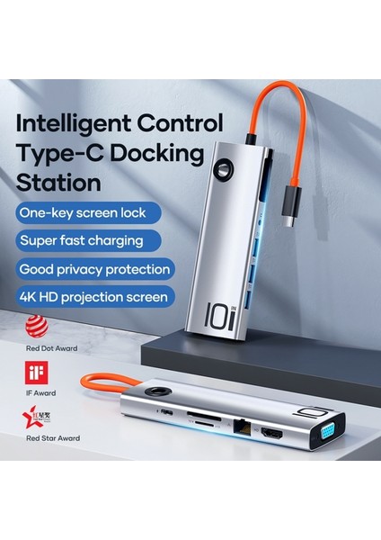 TR30 Multi Fonksiyon 10 In 1 Type-C Hub Dönüştürücü