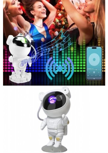 Projeksiyon Astronot Lamba Speaker Sevimli Astronot Bluetooth Hoparlör indirimleri