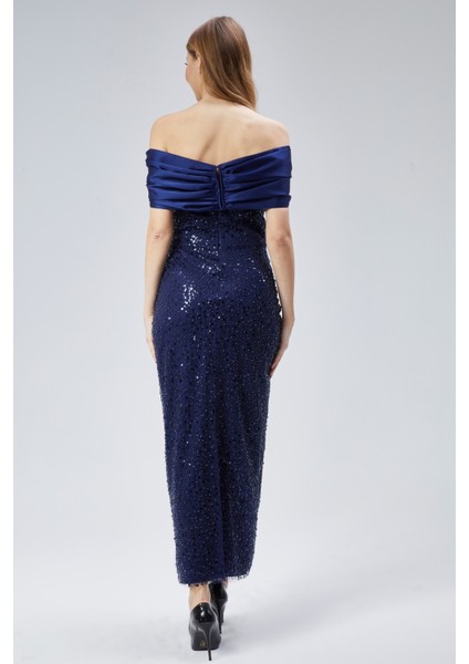 Kadın Abiye ve Mezuniyet Elbise Yaka Detaylı Kalem Abiye Elbise fırsatları