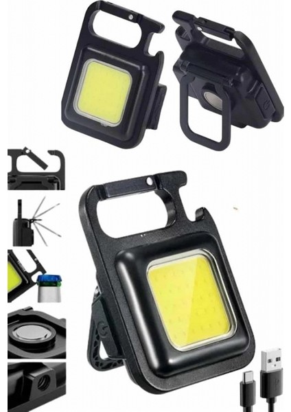 Kamp Çadır Lambası Şarjlı El Feneri Işıldak Anahtarlık Mini Mıknatıslı fırsatları