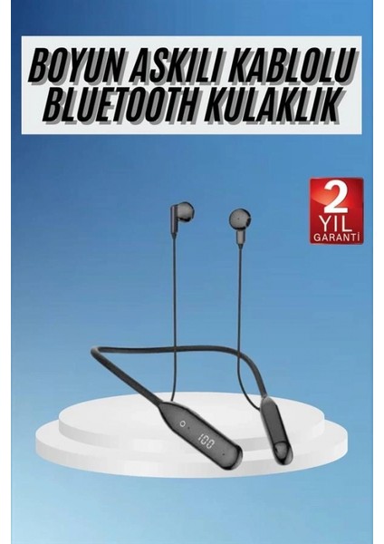 60 Saat Kablolu Boyun Askılı Dijital Göstergeli Bluetooth Kulaklığı fiyatları