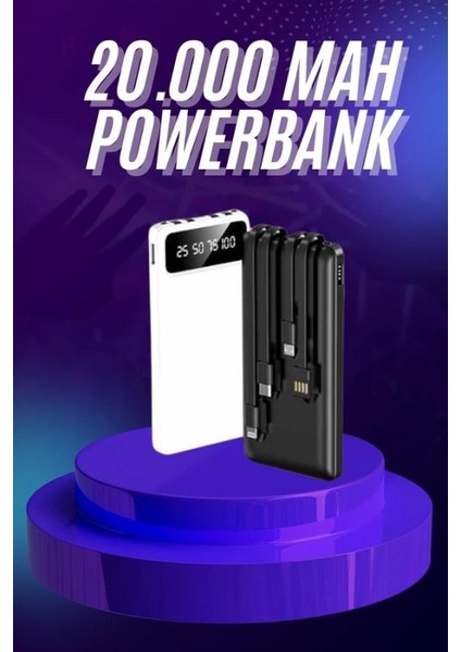 Powerbank 20.000 Mah Hızlı Şarj Özellikli Taşınabilir USB Girişli fiyatları