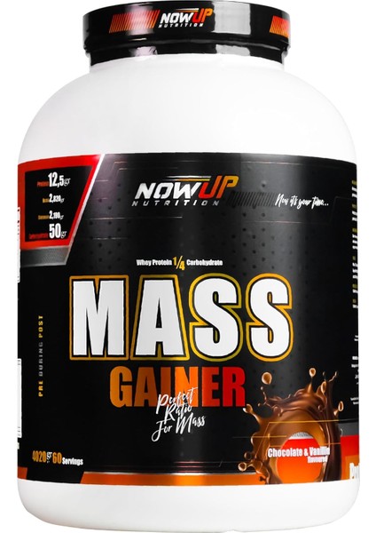 Nowup Nutrıtıon Mass Gainer 4020 gr – Kilo Alımı, Kas Kütlesi Artışı ve Dayanıklılık Için Gainer Tozu – Çikolata & Vanilya Aromalı - 60 Servis modelleri