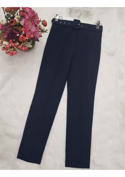 Kalın Kemerli Kumaş Pantalon -Laci