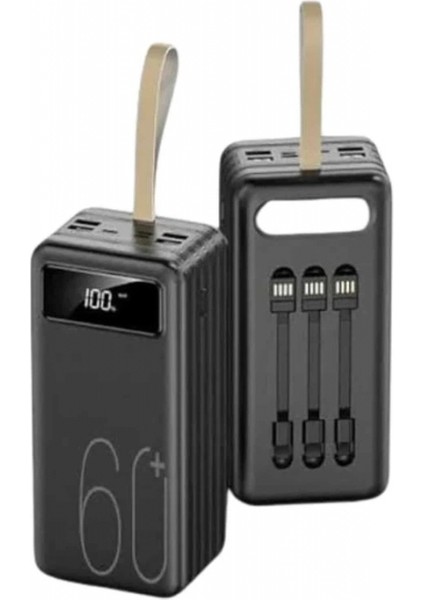 Hızlı Şarj 4 Çıkışlı Powerbank 60.000 Mah Taşınabilir Dijital Göstergeli