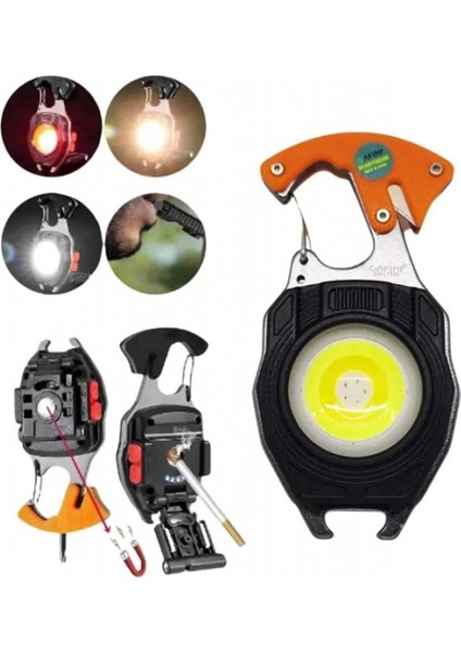 El Feneri LED Anahtarlık Çok Fonksiyonlu Mini Çakmak Özellikli