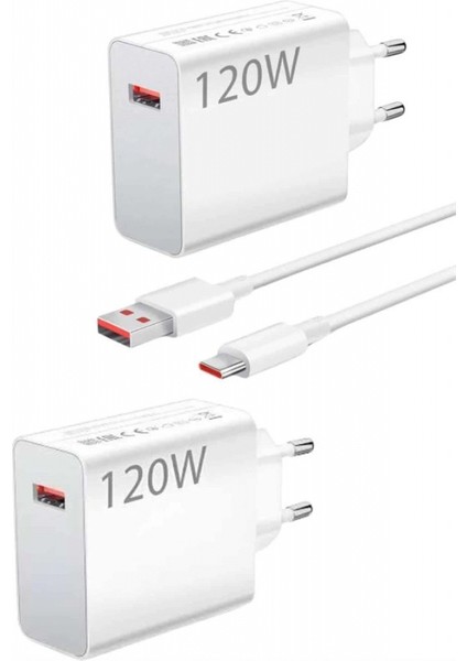 120 Watt Turbo Hızlı Şarj Aleti Seti Hızlı Şarj Adaptörü Beyaz modelleri