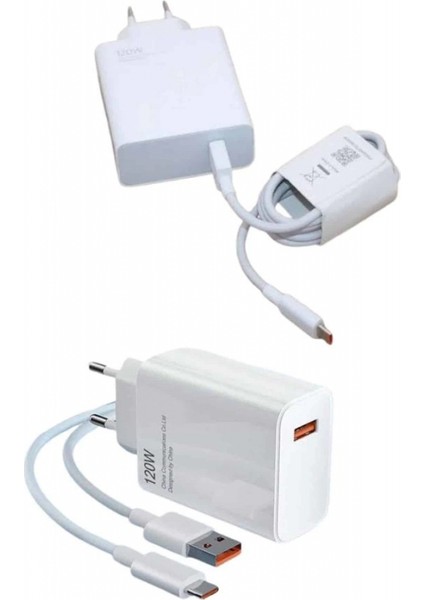 120 Watt Turbo Hızlı Şarj Aleti Seti Hızlı Şarj Adaptörü Beyaz indirimleri