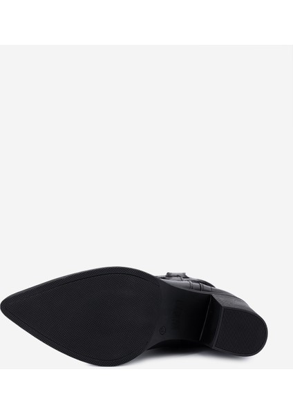 Kadın Hakiki Deri Siyah Western Bot 1072 7193 Bn Bot SK25-26 Sıyah fırsatları