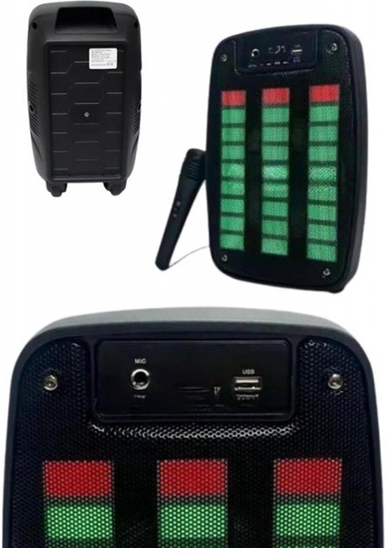 Taşınabilir 6.5 Inç LED Bluetooth Kareoke Hoparlör Rgb Işıklı Radyolu fırsatları