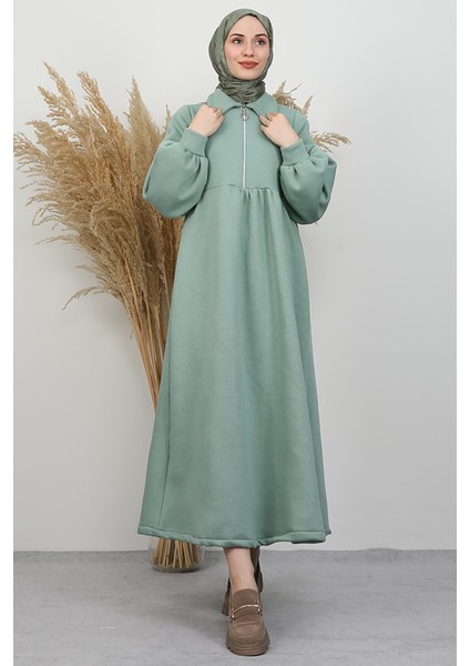 Ilayda Fermuarlı Elbise Mint fırsatları
