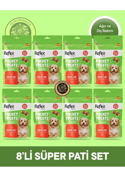 Plus Pocket Treats Ağız ve Diş Bakımı Köpek Maması 8'li Süper Pati Set 8X70 gr fiyatları