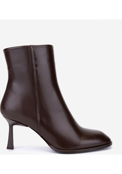 Kadın Hakiki Deri Kahverengi Topuklu Bot 492 60551 Bn Bot SK25-26 Kahve Derı