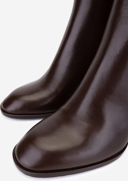 Kadın Hakiki Deri Kahverengi Topuklu Bot 492 60551 Bn Bot SK25-26 Kahve Derı modelleri