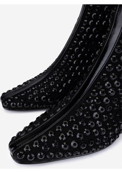 Kadın Hakiki Deri Siyah Topuklu Bot 35 2965 Bn Bot SK25-26 Sıyah modelleri