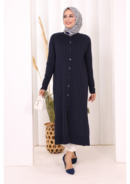 Merserize Hırka 18198 Lacivert