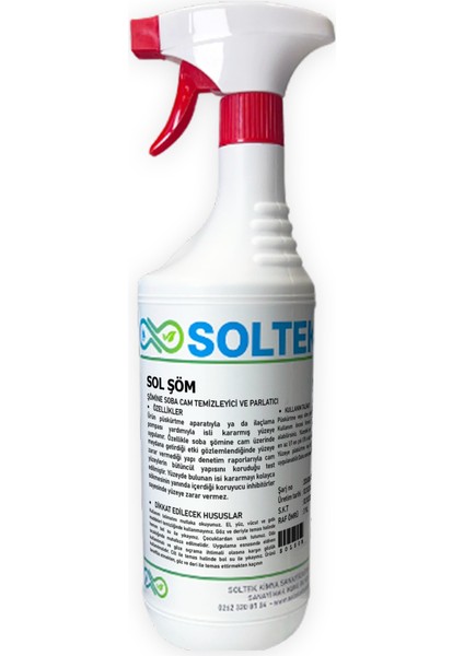 Şömine Soba Camı Temizleyici ve Parlatıcı Sprey- Sol Şöm 1 Lt modelleri