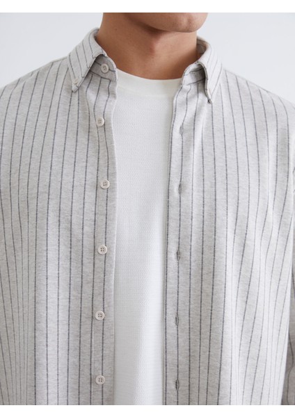 Yeni Sezon Çizgili Uzun Kollu Erkek Gömlek modelleri