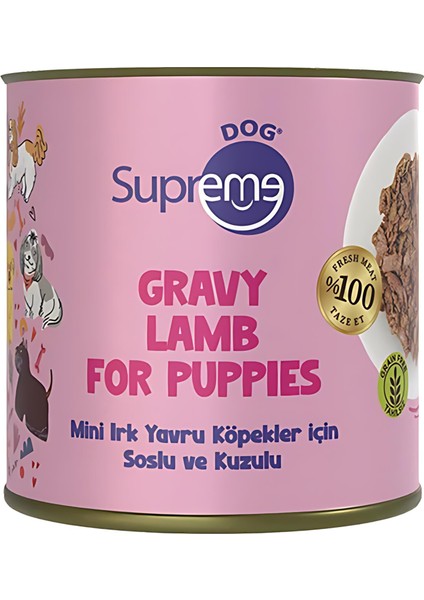 Soslu ve Kuzulu Küçük Irk Yavru Köpek Konserve Maması 200GR