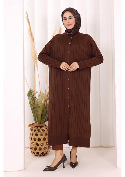 Merserize Hırka 18198 Kahverengi