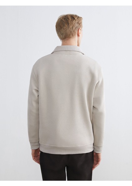 Yeni Sezon Fermuarlı Dik Yaka Erkek Kalın Sweatshirt fırsatları