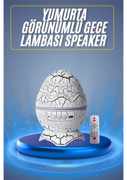 Bluetooth Hoparlör Dinozor Yumurtası Gece Masa Lambası Projektör - CHT1027-1506 fiyatları