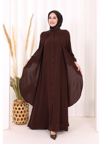 Boydan Düğmeli Elbise 6045 Kahverengi fiyatları