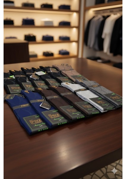 ; Erkek Bamboo Çorap ; 41-44; Asorti 12'li Kutu