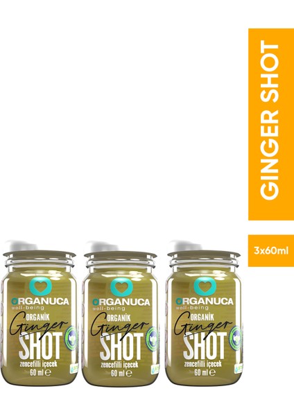 3’lü Organik Zencefilli Içecek Gınger Shot 60 ml