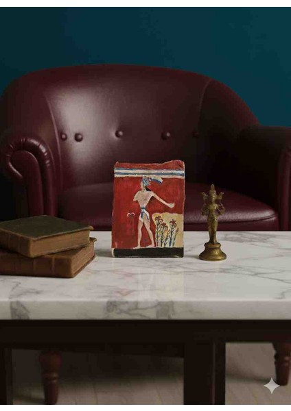 Antik Girit Zambaklı Prens Fresk Replika – Gaz Beton Üzeri Akrilik Duvar Dekoru fırsatları