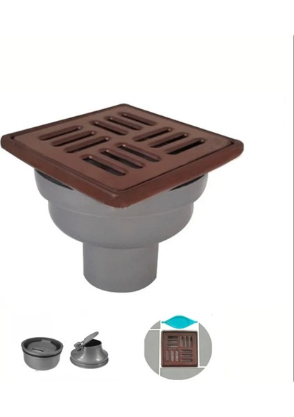 Bronz Yer Süzgeci Slot 10×10 – Alttan Çıkışlı