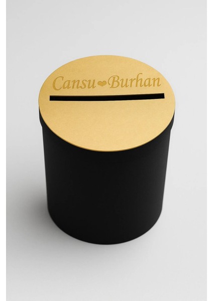 Takı Kutusu Özel Tasarım Düğünde Para Toplama Kutusu, Kırgım Kutusu Si̇yaha Gold